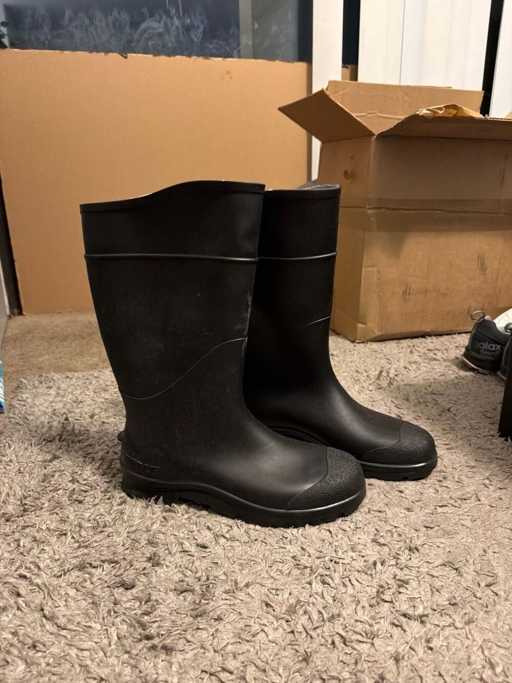 Servus Black PVC Waterproof Rubber Work Rain Boots Size 12